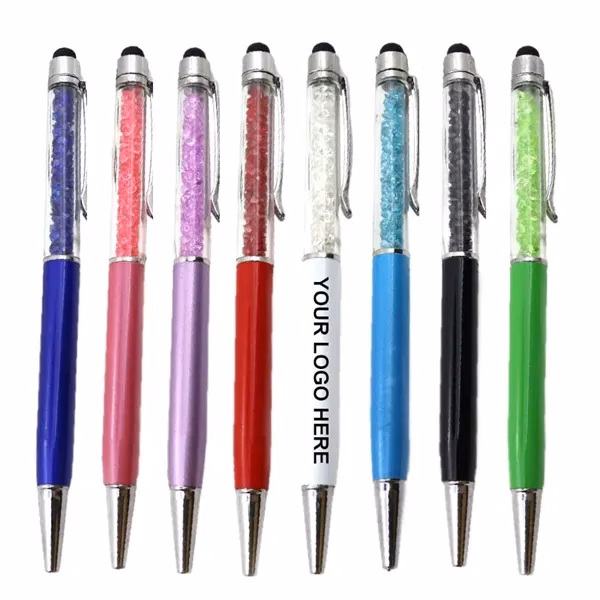 Custom 5.51 Inch Metal Glitter Grip Hybrid Ink Stylus Pen — Premium Tech Gift