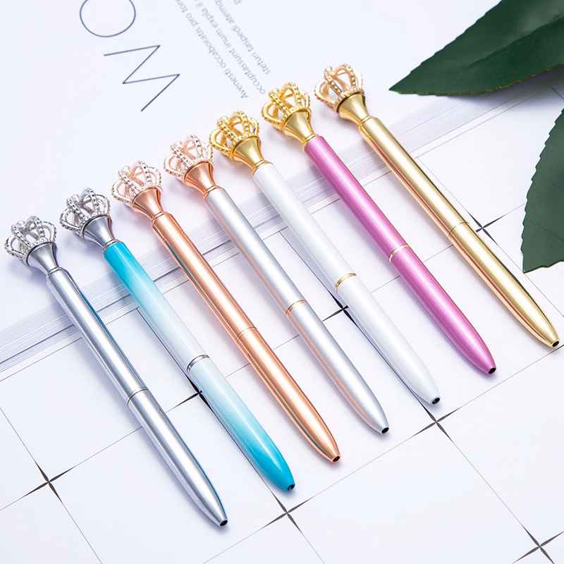 Breast Cancer Awareness Crown Top Pens