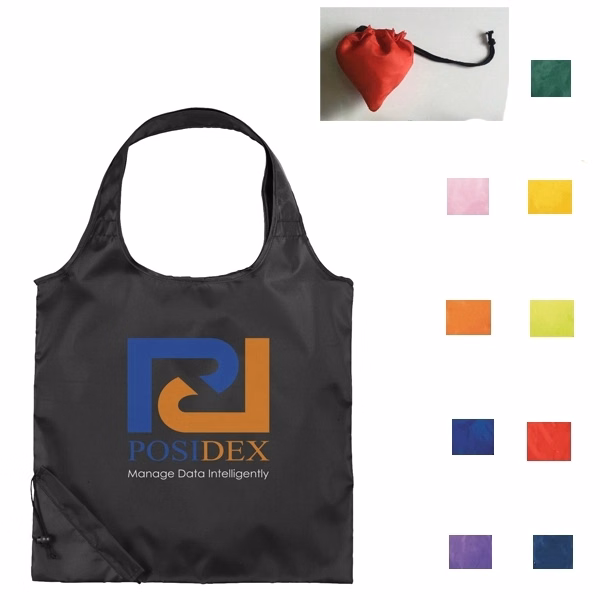Logo Bungalow Foldaway Shopper Tote - 15"X15"