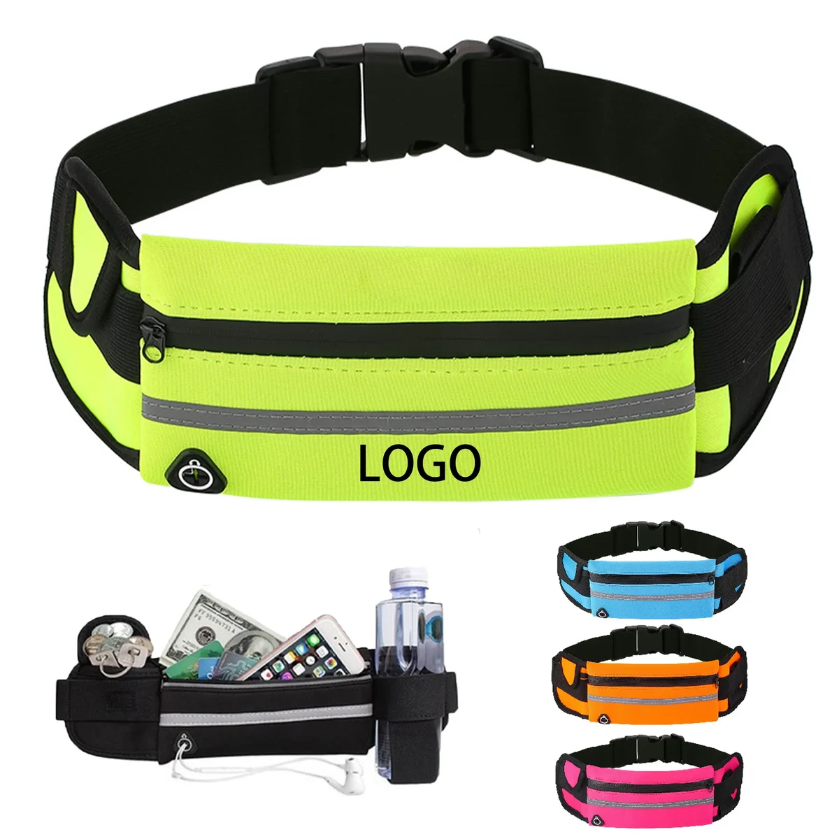 MOQ 50 Waterproof Running Waist Pack with Bottle Holder 1