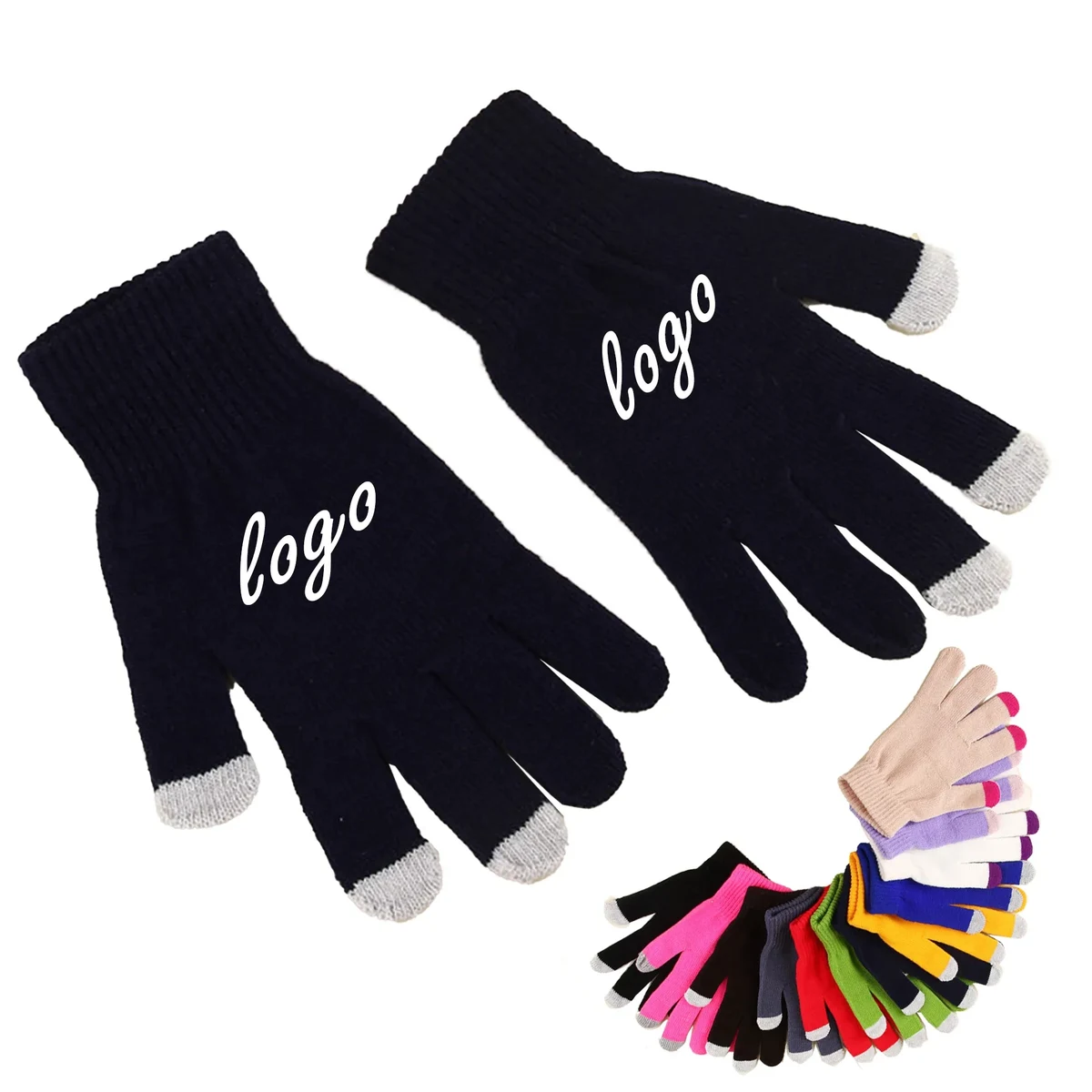 MOQ 10 Winter Knitted Warm Gloves Touch Screen 1