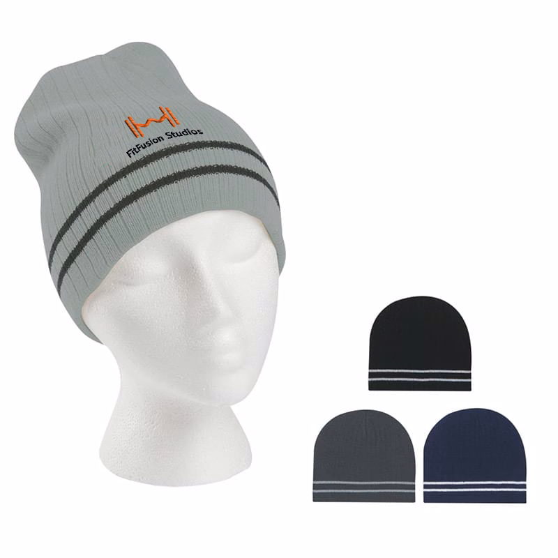 Double Stripe Knitted Beanie