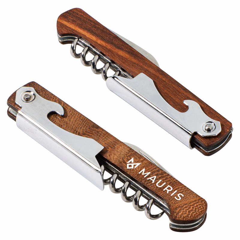 Waiter's 3-in-1 Bottle Opener with Wooden Handle