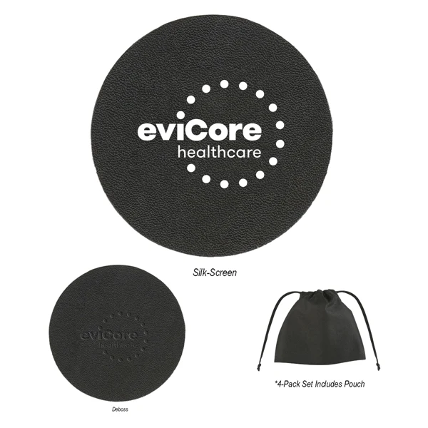 Executive Round Leather Coaster 1