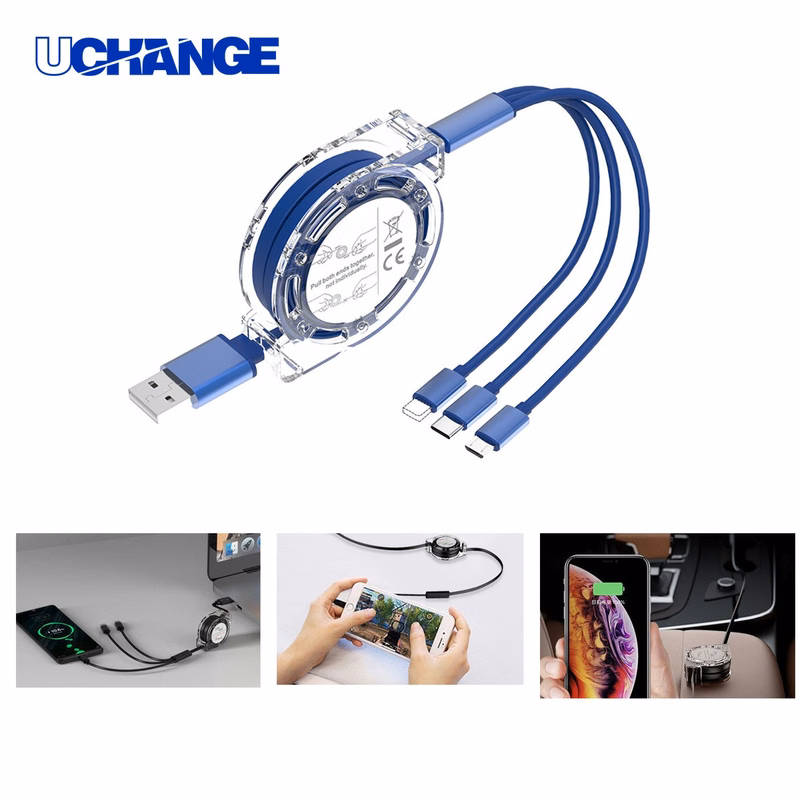 Multi Retractable Three in One USB Charging Cable