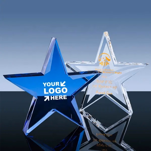 Colored Crystal Star Paperweight