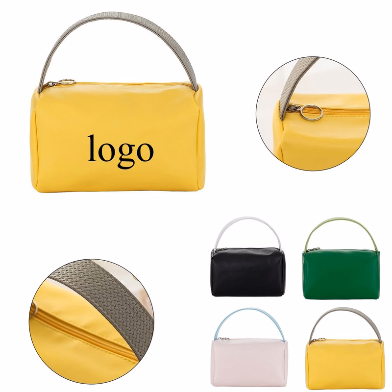 Stylish Solid PU Handheld Gift Cosmetic Bag