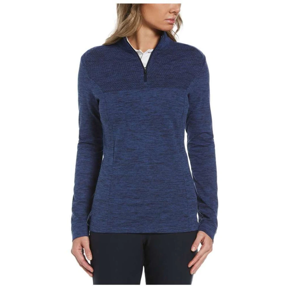 PERRY ELLIS® Water Repellent UPF 50+ Women's Quarter Zip Pullover with Custom Logo 1