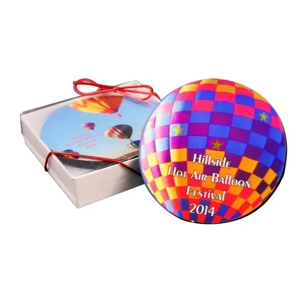 Ultra Vivid Recycled Wood Coaster Set of 2 1