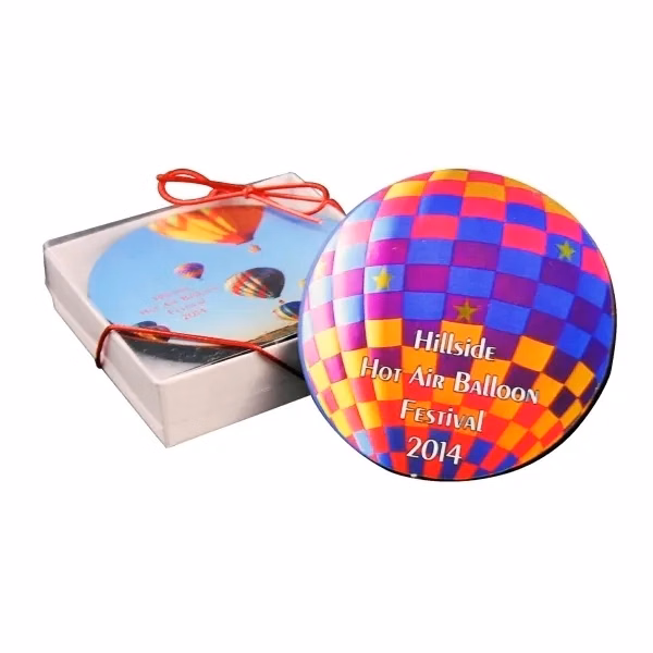 Ultra Vivid Recycled Wood Coaster Set of 2
