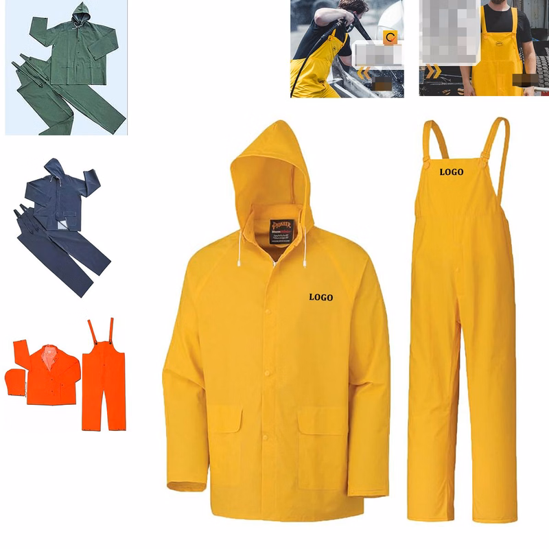 Rainwear For Men and Women,Safety Jackets and Bib Pants with Hoods