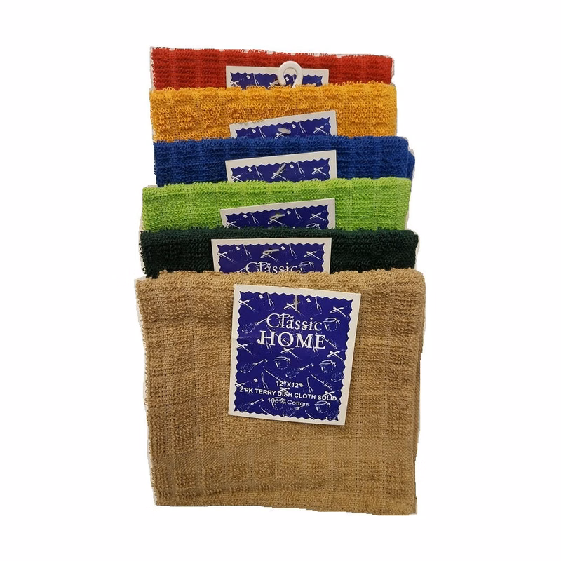 Mono Check Dishcloths - Assorted 12" x 12" 2 Pk