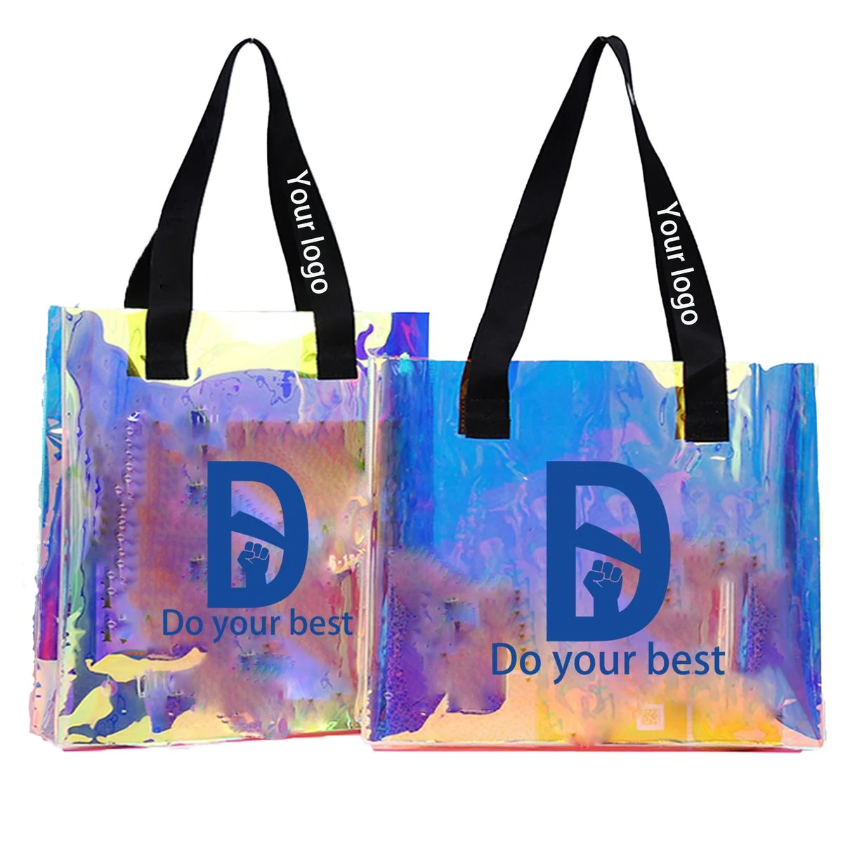 Iridescent PVC Bag with Handles 1