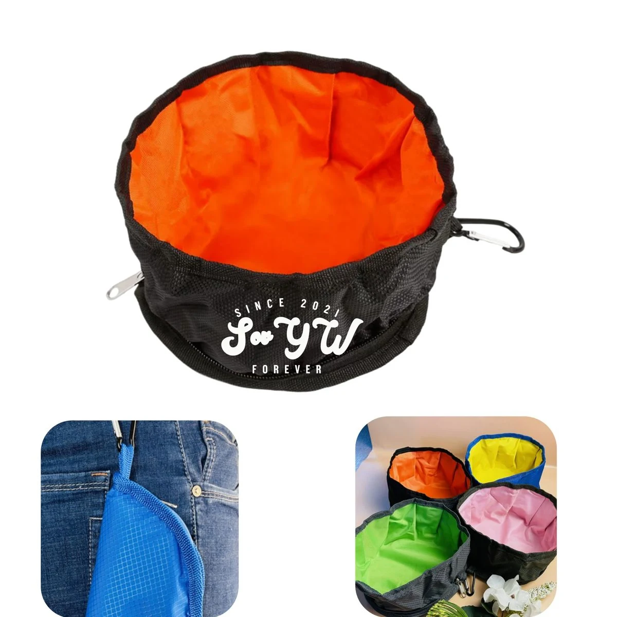 Oxford Cloth Foldable Pet Dog Travel Bowl 1