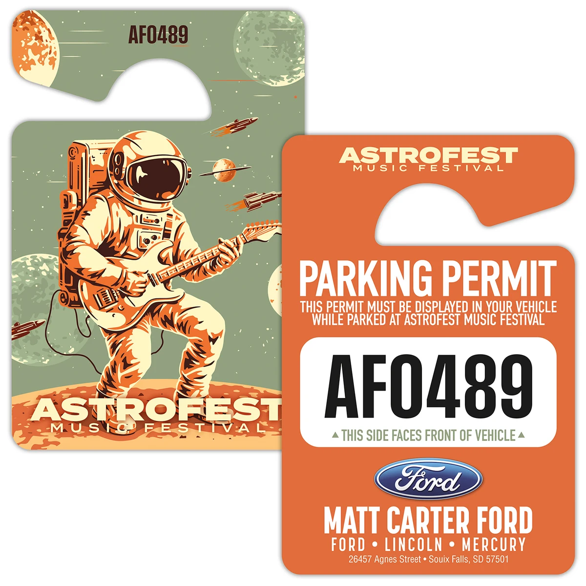 UV-Coated (1S) Plastic Hang Tag / Parking Permit- 3x4.5 - 10 pt. 1