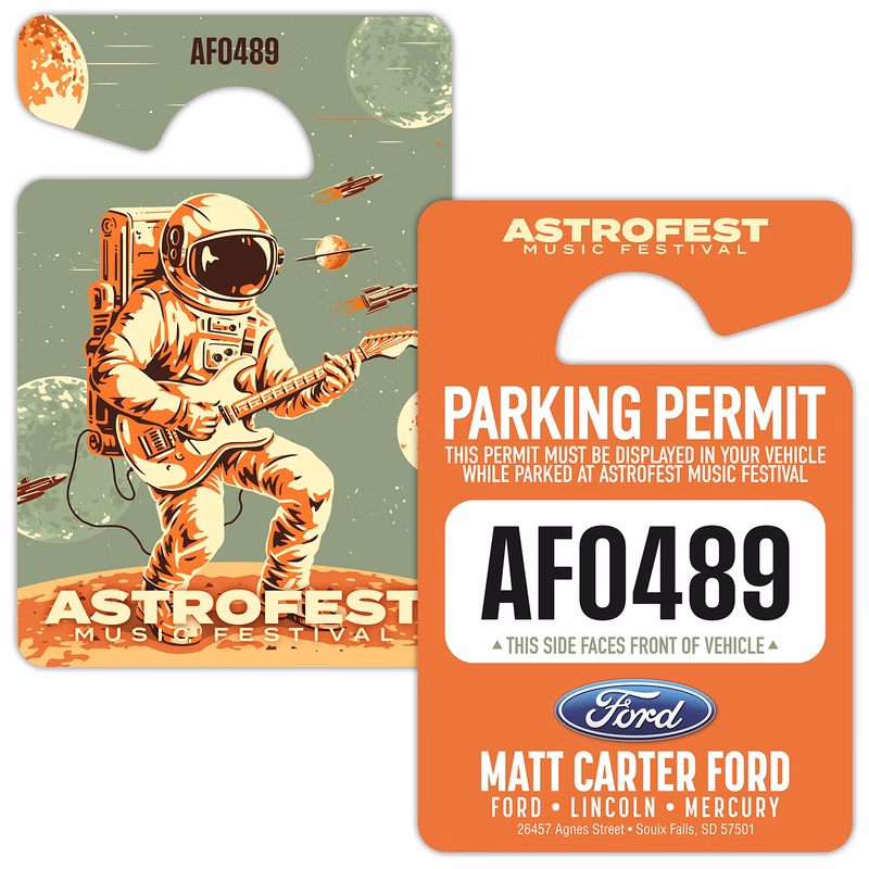 UV-Coated (1S) Plastic Hang Tag / Parking Permit- 3x4.5 - 10 pt.