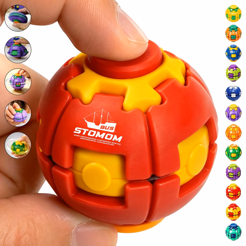 Press-to-Spin Transforming Fidget Ball