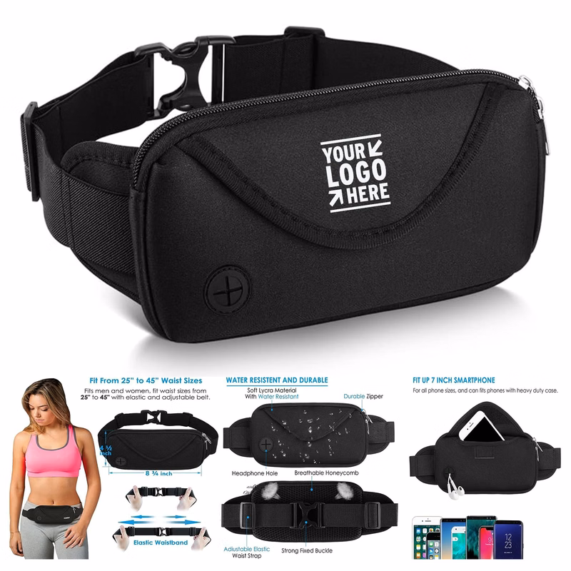 Women Men Adjustable Strap Phone Holder Running Belt Fanny Pack Water Resistant Waist Bag
