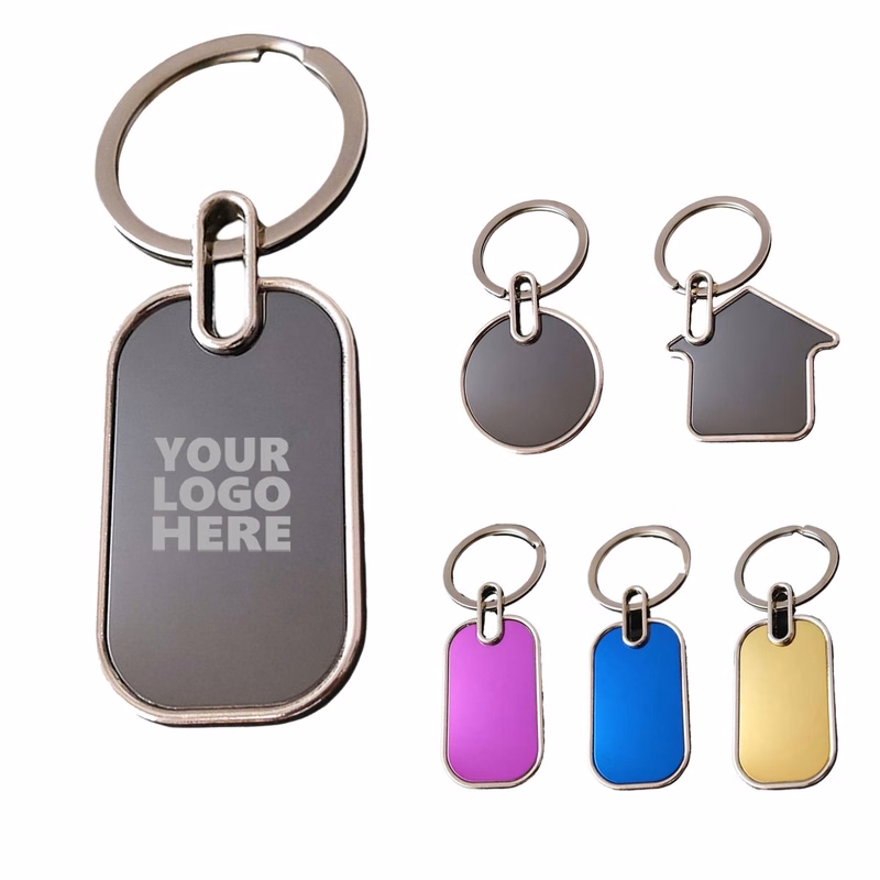 MOQ100 Square Metal Zinc Alloy Keychaink