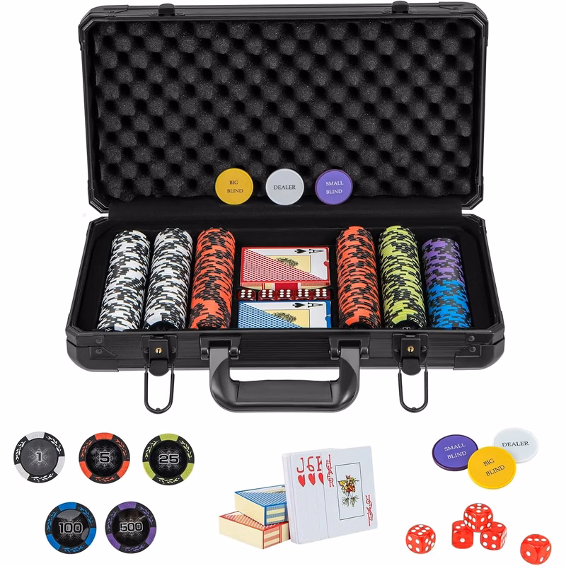 300 PCS 14 Gram Clay Poker Chips w/ Aluminum Case