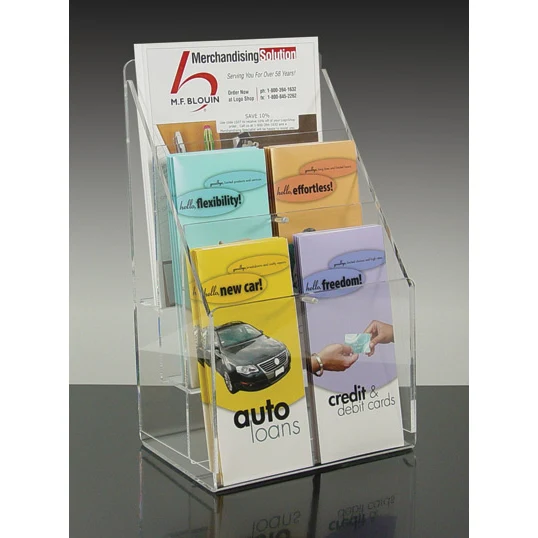 3 tierred Countertop Brochure Holder w/Adj. Pockets, holds up to (6) 4"w brochures 1