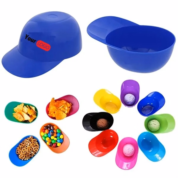 Custom Baseball Cap Shaped Snack Bowl — Food-Grade Popcorn Ice Cream Promo