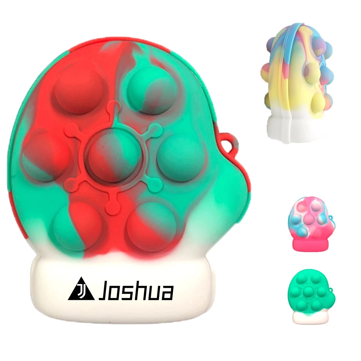 Christmas Glove Silicone Fidget Popper Stress Ball Keychain 1