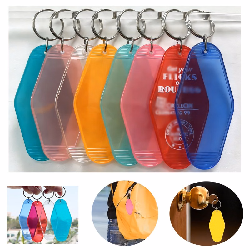 Vinyl Hotel Keychains Bulk Vintage Motel Keychain