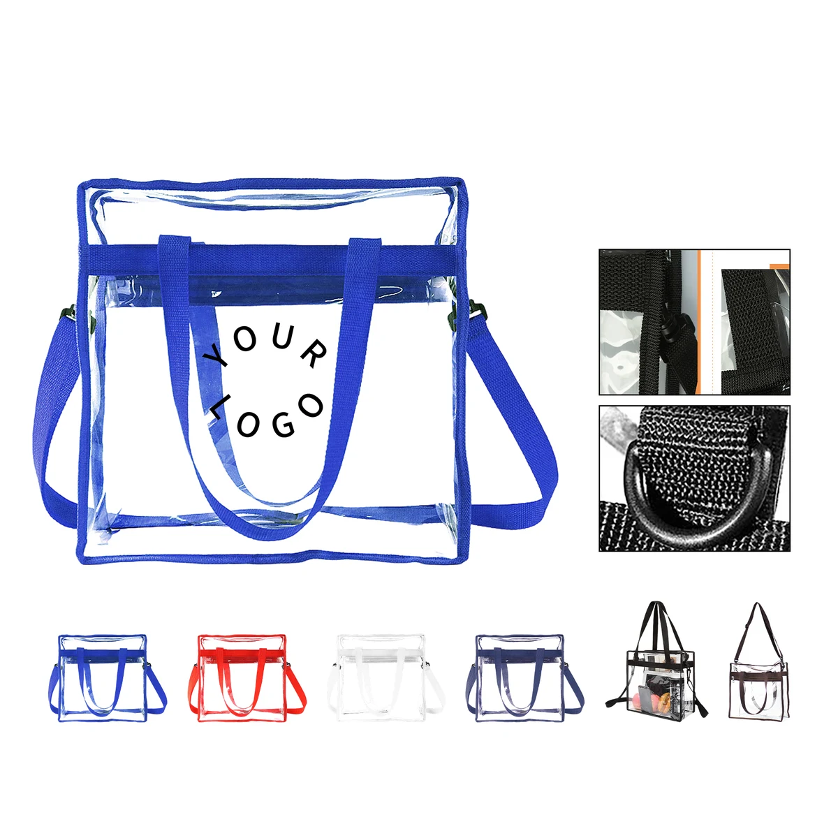 PVC Clear Tote Bag With Zipper Closure And Long Straps 1