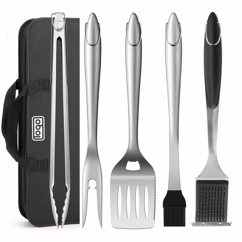 Outdoor Stainless Steel BBQ Tool Set w/ Canvas Bag