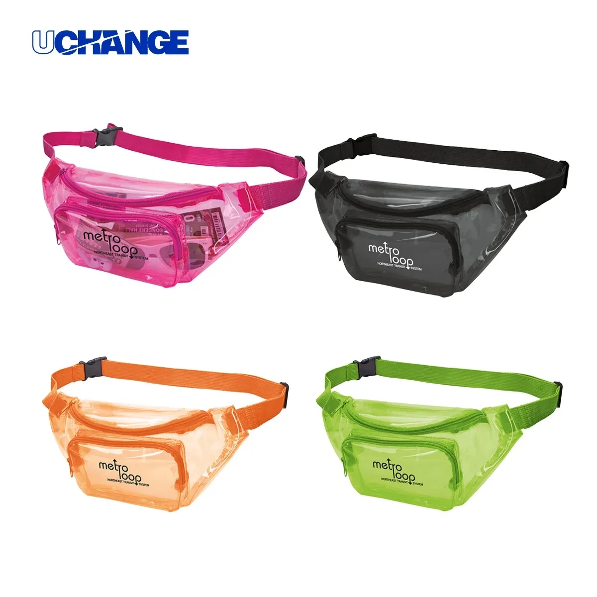 Colorful Clear Fanny Pack Adjustable Strap & Zipper Pockets 1