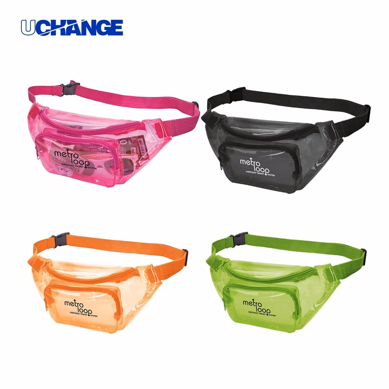 Colorful Clear Fanny Pack Adjustable Strap & Zipper Pockets