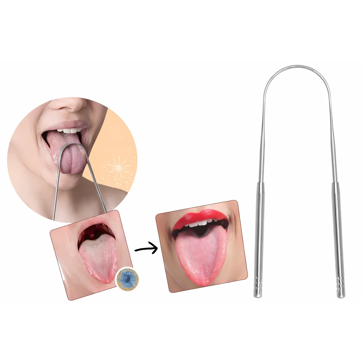 Stainless Steel Tongue Scraper 1