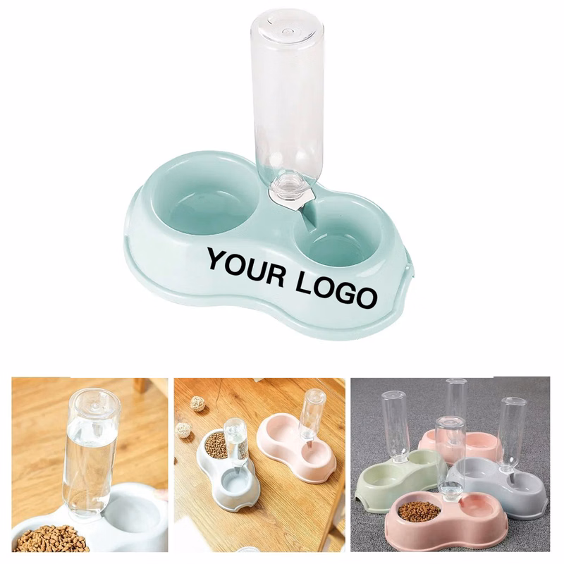 2 in 1 Plastic Pet Bowl Set For Dogs And Cats