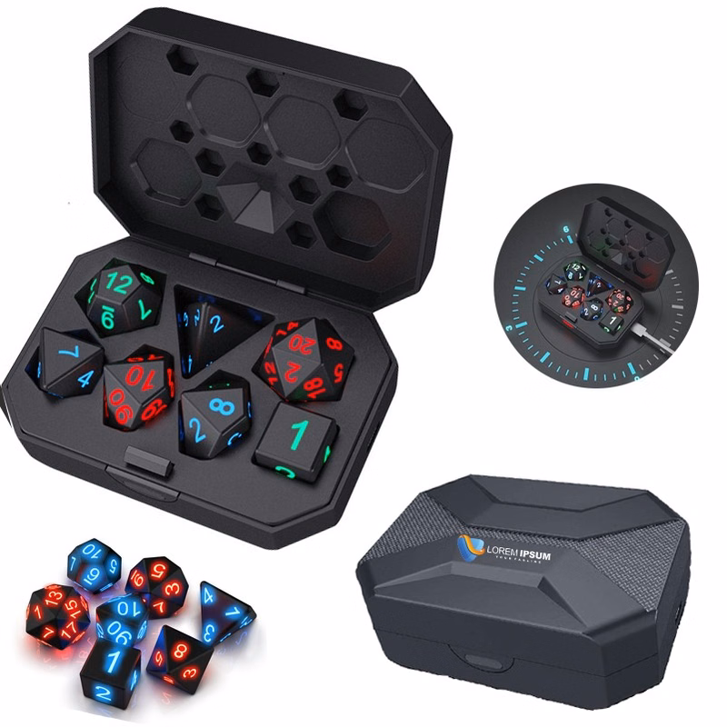 Rechargable Light Up Dungeons and Dragons Polyhedral Dice