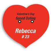 Laminated Personalized Name Badge (2.125x2.25") Heart 1