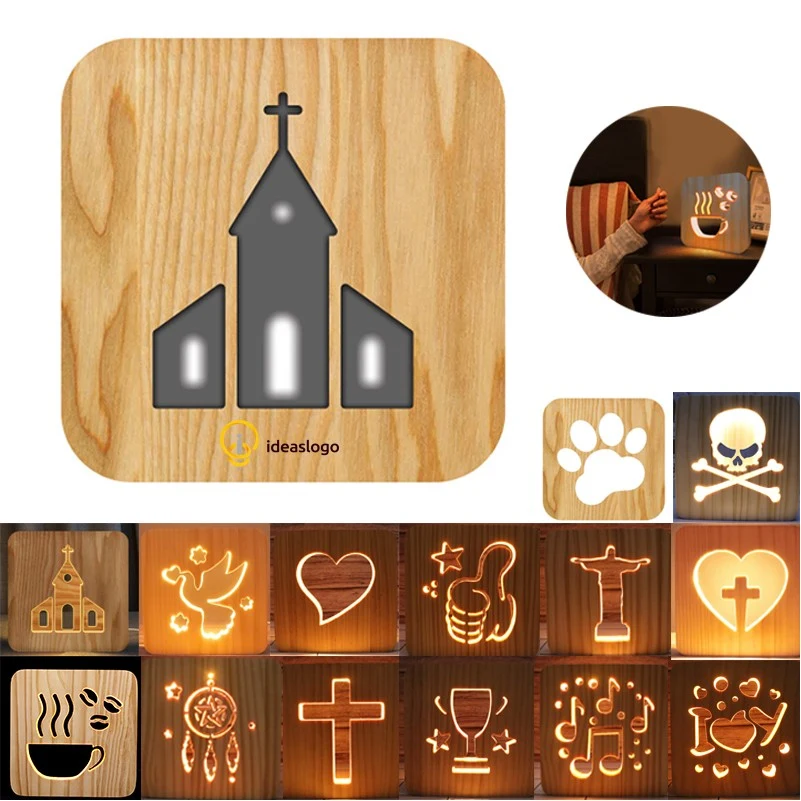 Creative Wood 3D LED Optical Night Light 1