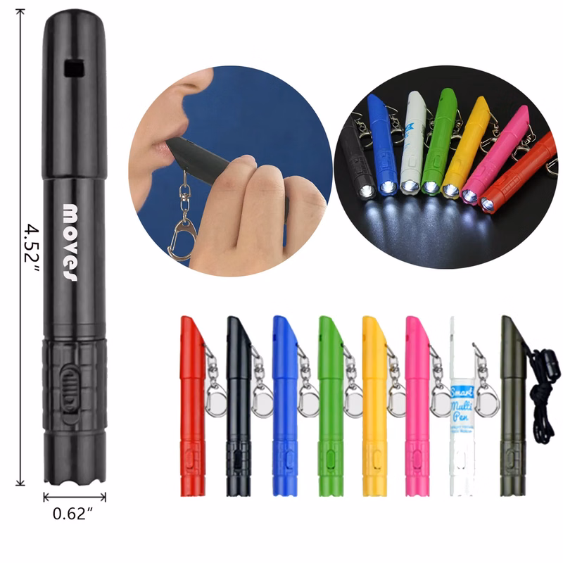Whistle Lanyard Ballpoint Pen With LED Lamp