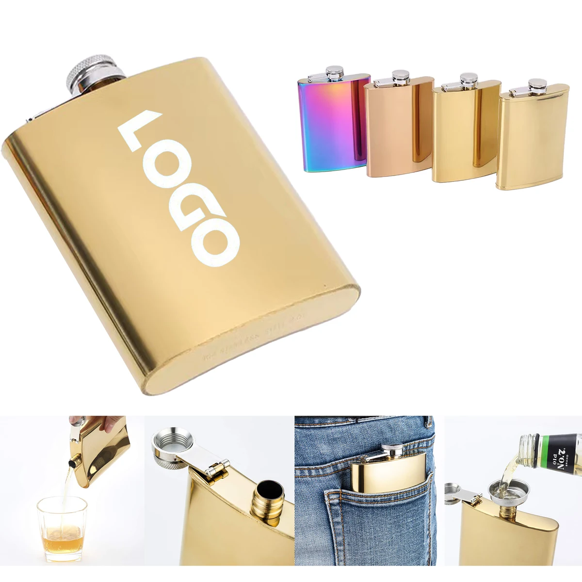 8 oz Flask for Liquor and Funnel 1