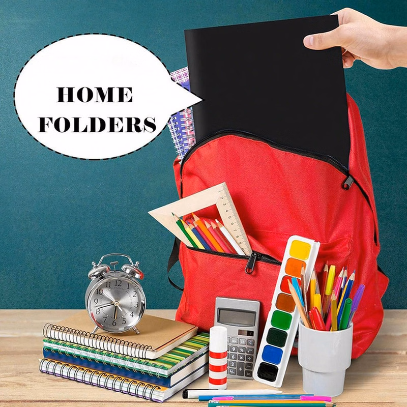 3-Pocket Tri-Fold Plastic Folder w/ Card Holder
