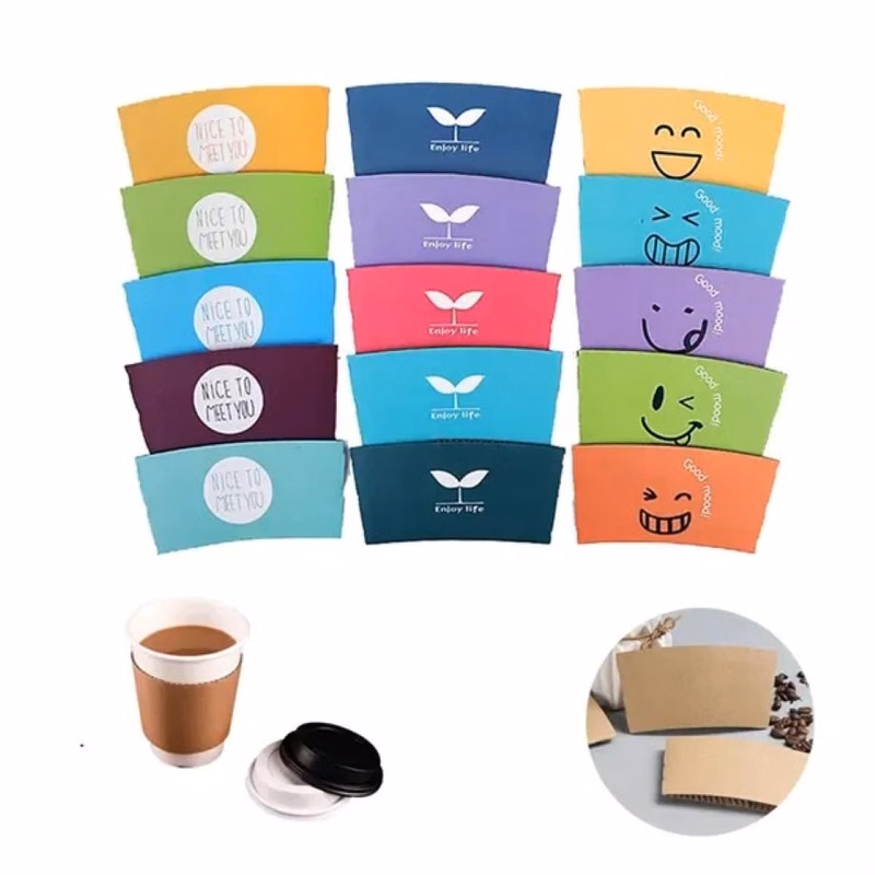 16 oz Custom Kraft Disposable Coffee Cup Sleeve
