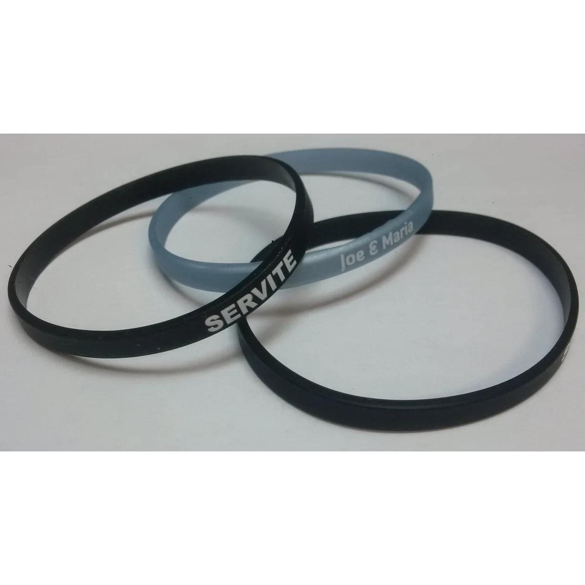 1/4" Debossed Silicone Wristbands - Thin Bands 1