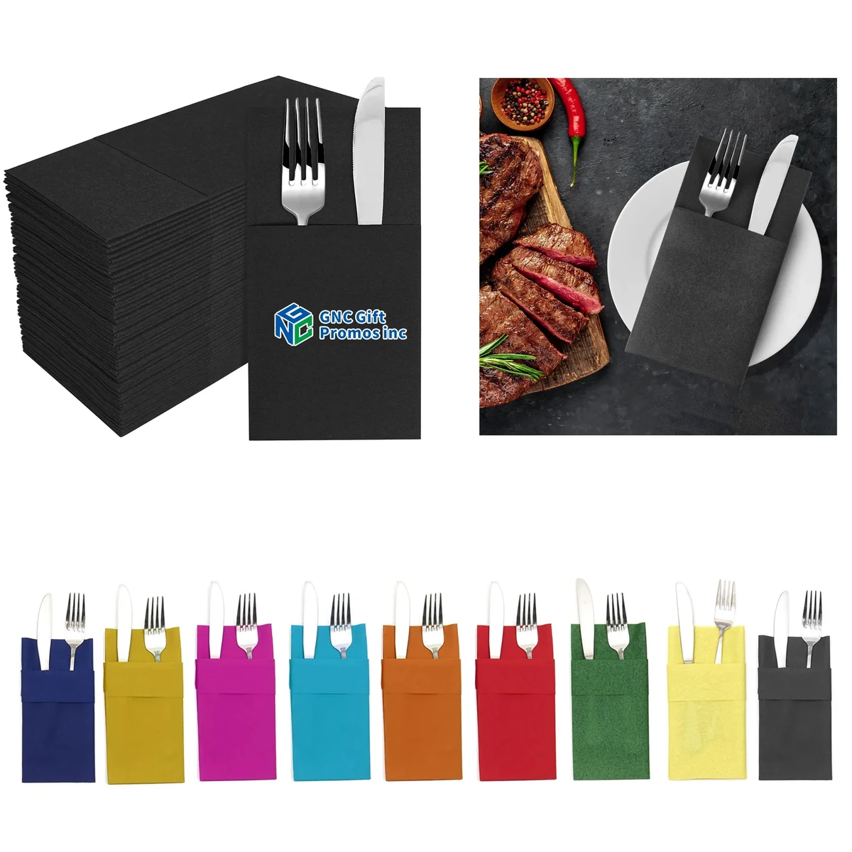 Clean Napkin Pocket Knife and Fork Paper 1