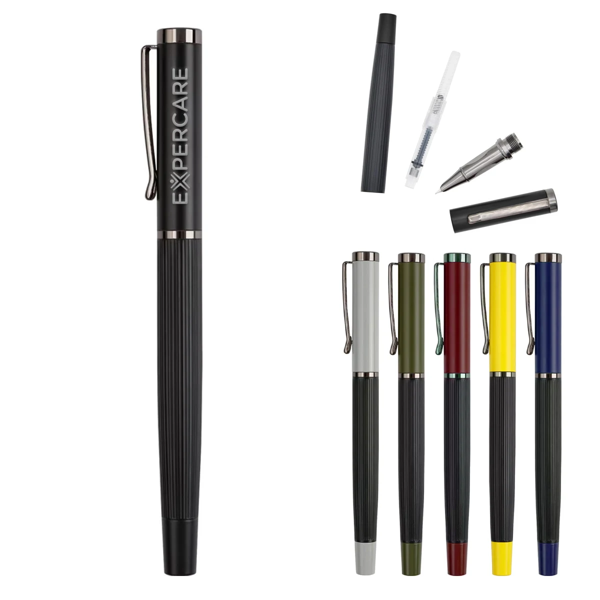 Ribbed Metal Ball Pen 1