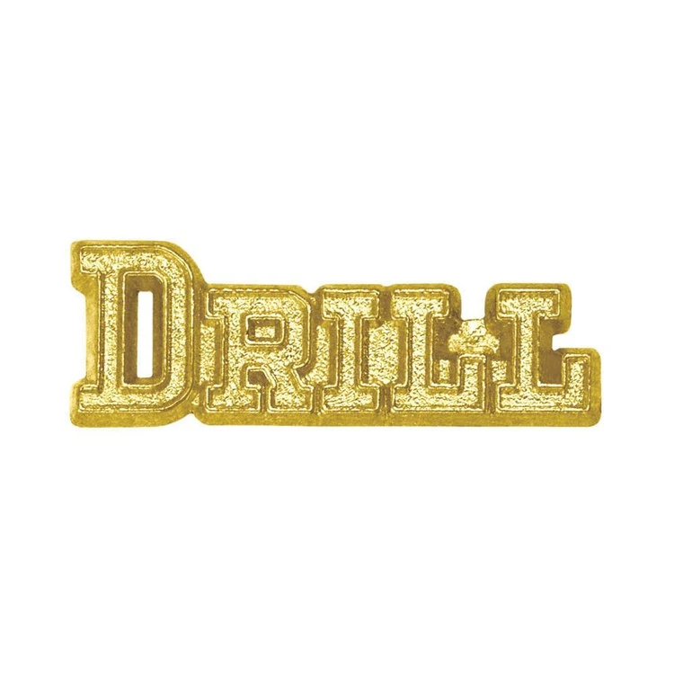 Drill Bright Gold Chenille Lapel Pin 1