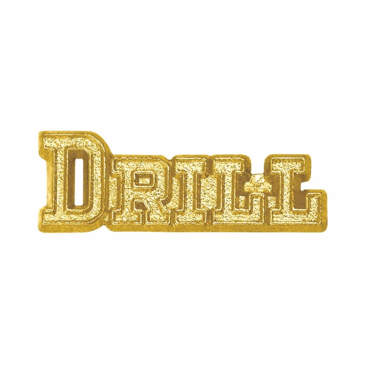 Drill Bright Gold Chenille Lapel Pin