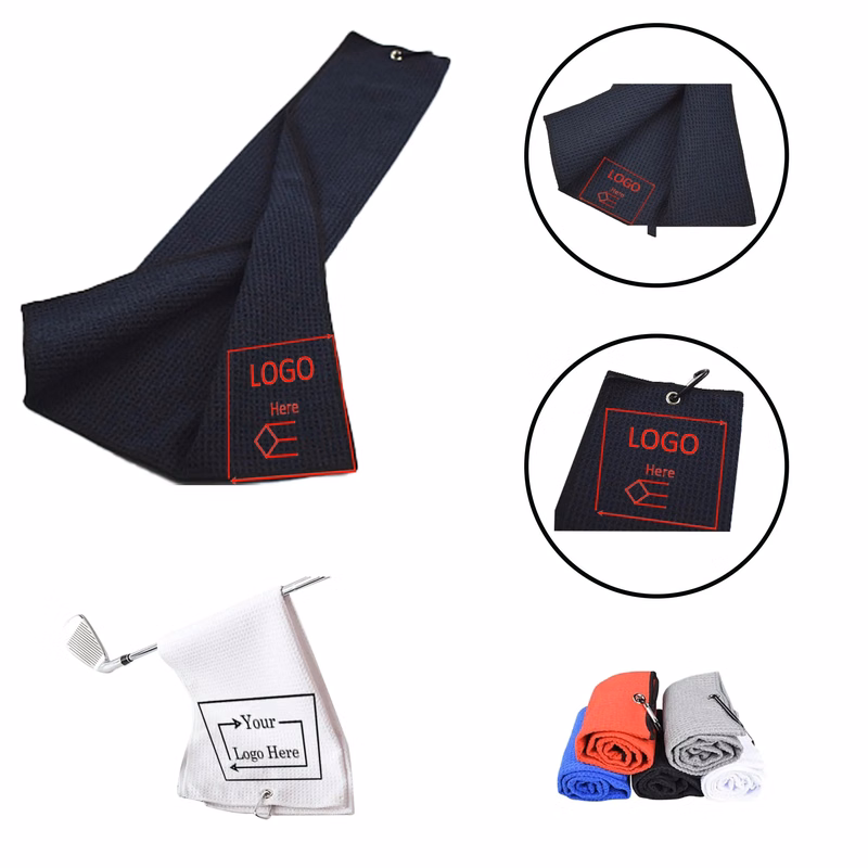 Sublimation/Thermal Sport Golf Towel With Carabiner