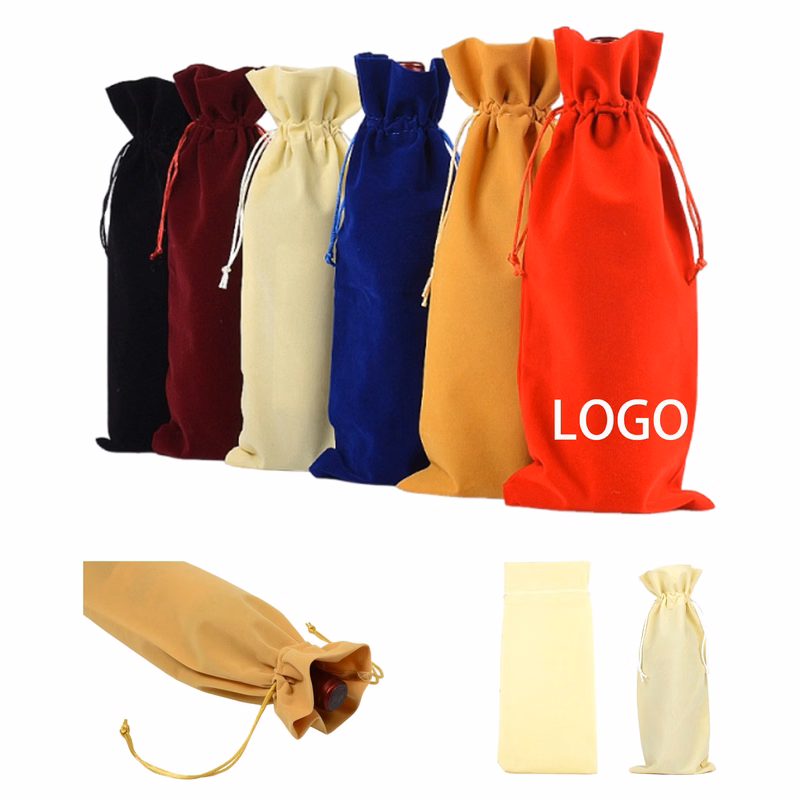 Velvet Wine Bag W/ Drawstring