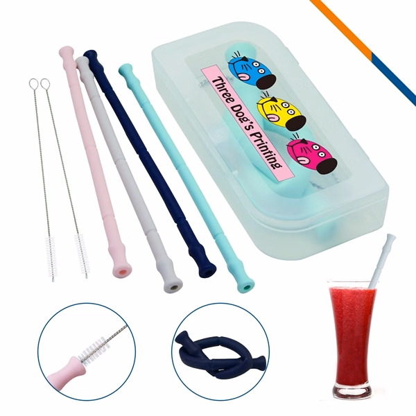 Pioneer Silicone Straws for Commutes, Fitness and Travel