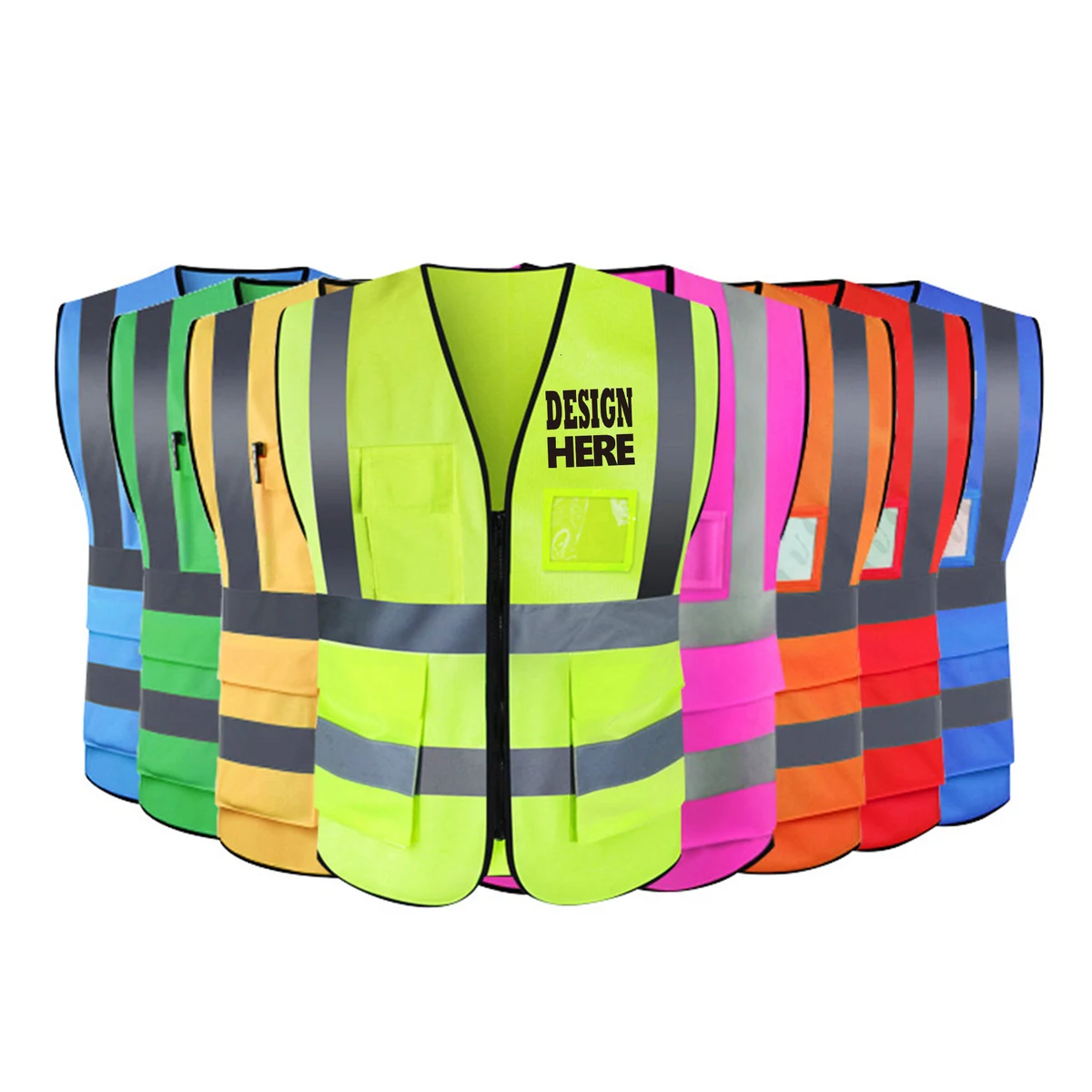 Fluorescent reflective vest for adults 1